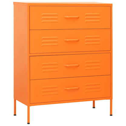 vidaXL Chest of Drawers Orange 80x35x101.5 cm Steel 2