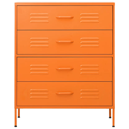 vidaXL Chest of Drawers Orange 80x35x101.5 cm Steel 3