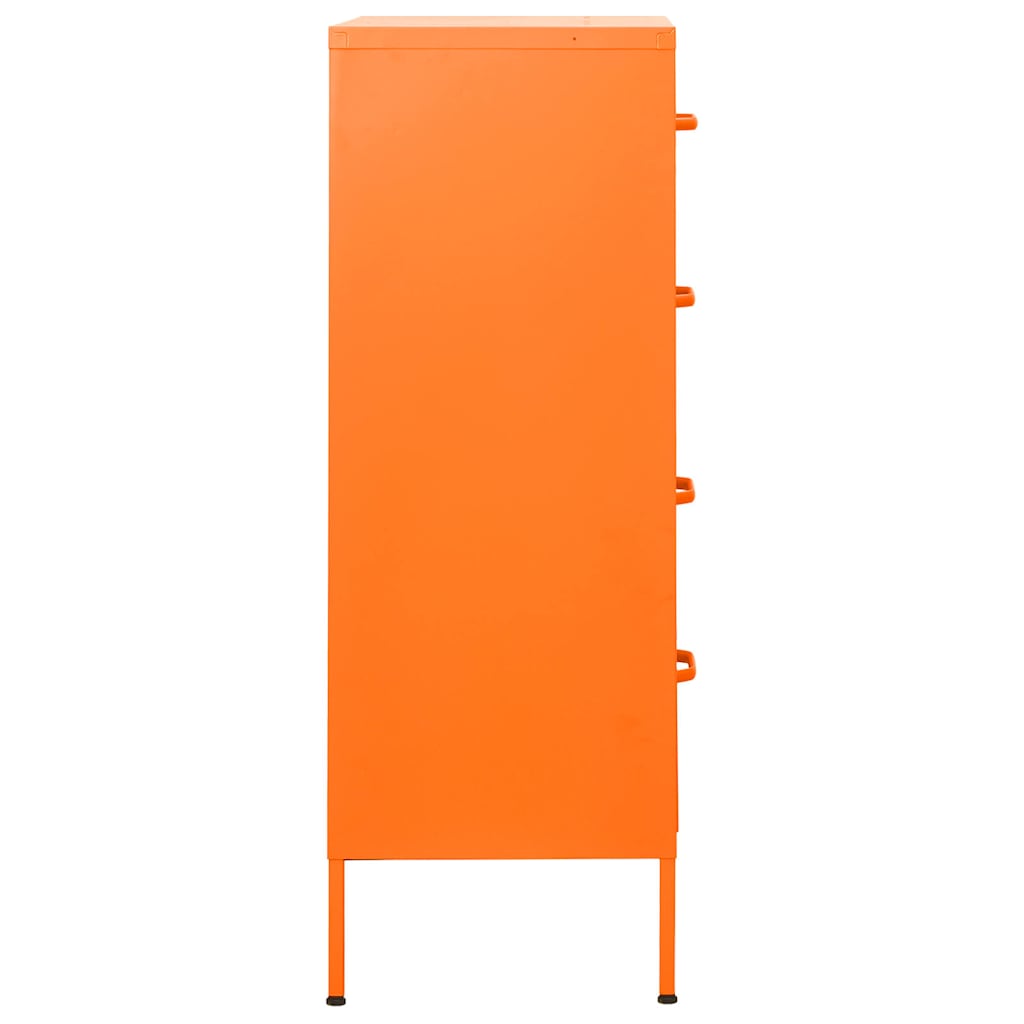 vidaXL Chest of Drawers Orange 80x35x101.5 cm Steel 4