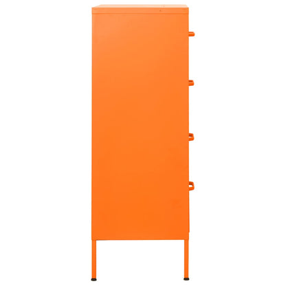 vidaXL Chest of Drawers Orange 80x35x101.5 cm Steel 4