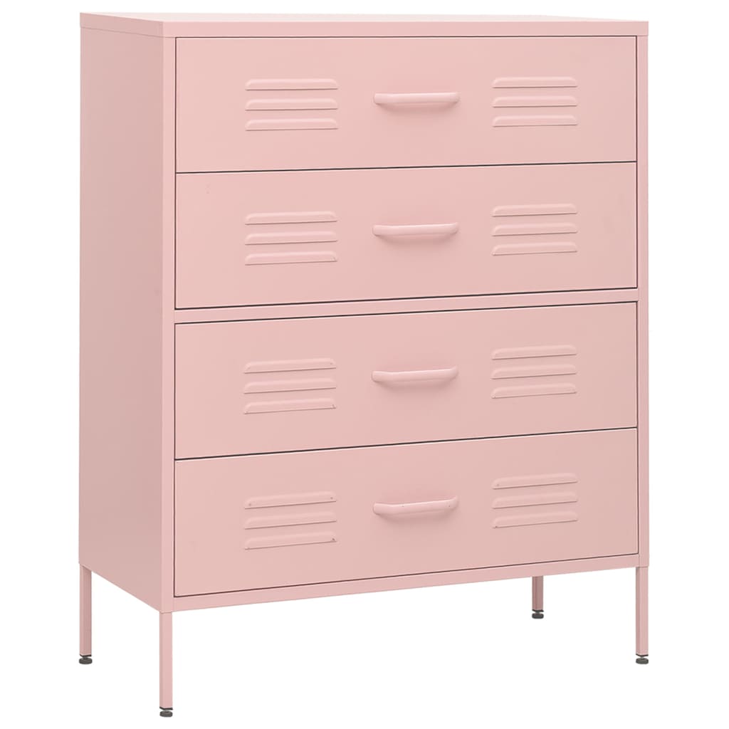 vidaXL Chest Of Drawer | Pink | Steel | Large | Adjustable Armrests 2