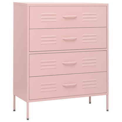 vidaXL Chest Of Drawer | Pink | Steel | Large | Adjustable Armrests 2