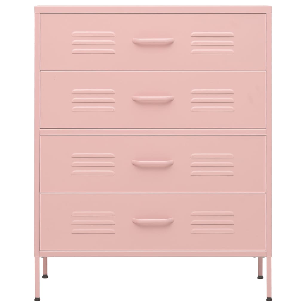 vidaXL Chest Of Drawer | Pink | Steel | Large | Adjustable Armrests 3