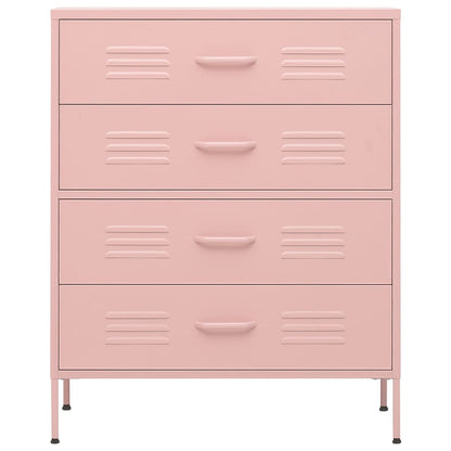 vidaXL Chest Of Drawer | Pink | Steel | Large | Adjustable Armrests 3