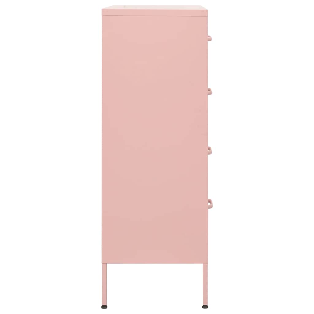 vidaXL Chest Of Drawer | Pink | Steel | Large | Adjustable Armrests 4