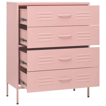 vidaXL Chest Of Drawer | Pink | Steel | Large | Adjustable Armrests 6