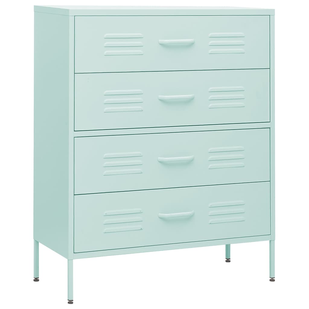 vidaXL Chest Of Drawer | Mint | Steel | 80x35x101.5 cm | Adjustable Feet 2