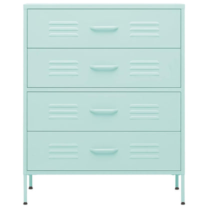 vidaXL Chest Of Drawer | Mint | Steel | 80x35x101.5 cm | Adjustable Feet 3