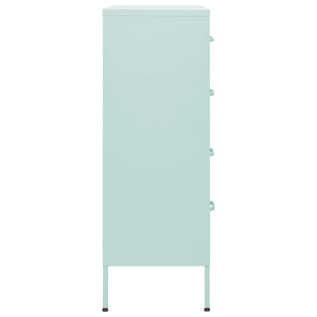 vidaXL Chest Of Drawer | Mint | Steel | 80x35x101.5 cm | Adjustable Feet 4