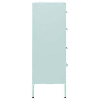 vidaXL Chest Of Drawer | Mint | Steel | 80x35x101.5 cm | Adjustable Feet 4