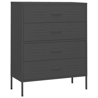 vidaXL Chest of Drawers Anthracite 80x35x101.5 cm Steel 2