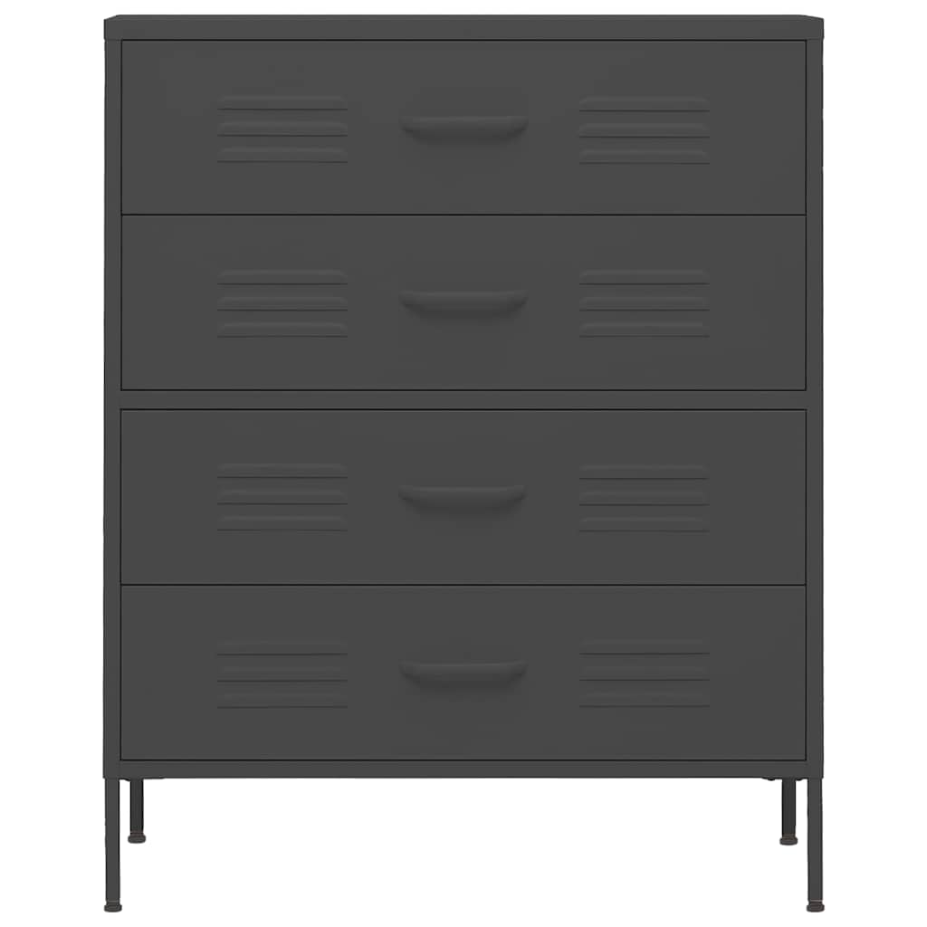 vidaXL Chest of Drawers Anthracite 80x35x101.5 cm Steel 3