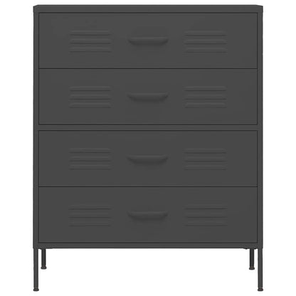 vidaXL Chest of Drawers Anthracite 80x35x101.5 cm Steel 3