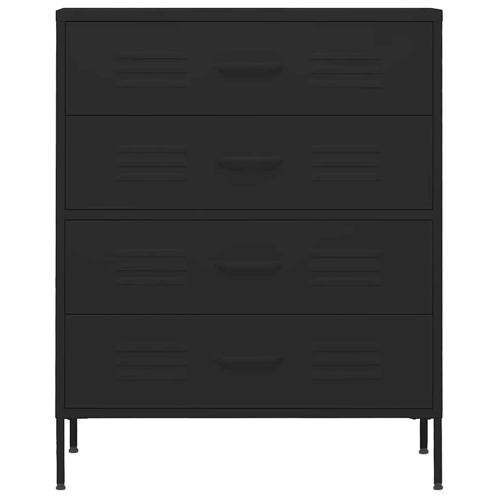 vidaXL Chest of Drawers | Black | Steel | Medium | Adjustable Feet 3