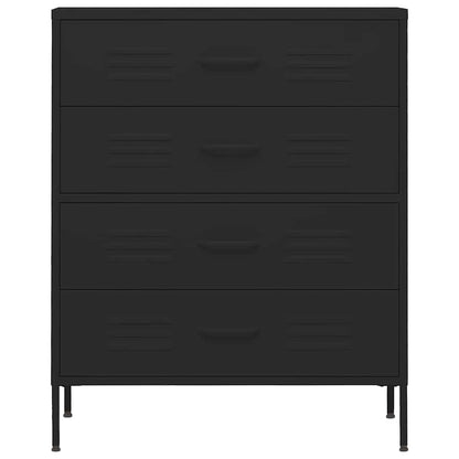 vidaXL Chest of Drawers | Black | Steel | Medium | Adjustable Feet 3