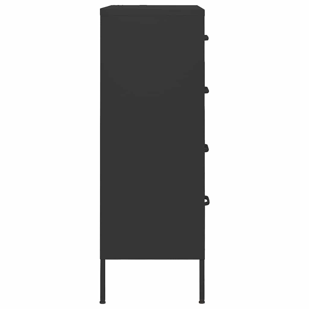 vidaXL Chest of Drawers | Black | Steel | Medium | Adjustable Feet 4