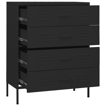 vidaXL Chest of Drawers | Black | Steel | Medium | Adjustable Feet 6