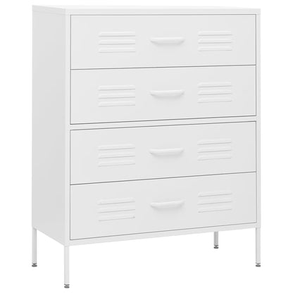 vidaXL Chest Of Drawers | White | Steel | 80x35x101.5 cm | Adjustable Feet 2