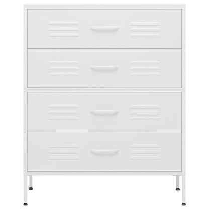 vidaXL Chest Of Drawers | White | Steel | 80x35x101.5 cm | Adjustable Feet 3