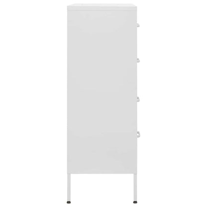 vidaXL Chest Of Drawers | White | Steel | 80x35x101.5 cm | Adjustable Feet 4