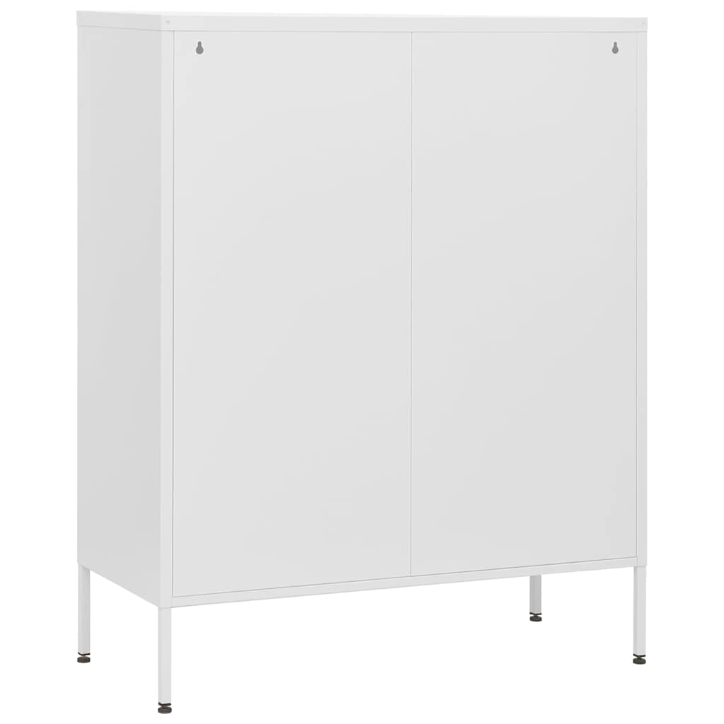 vidaXL Chest Of Drawers | White | Steel | 80x35x101.5 cm | Adjustable Feet 5