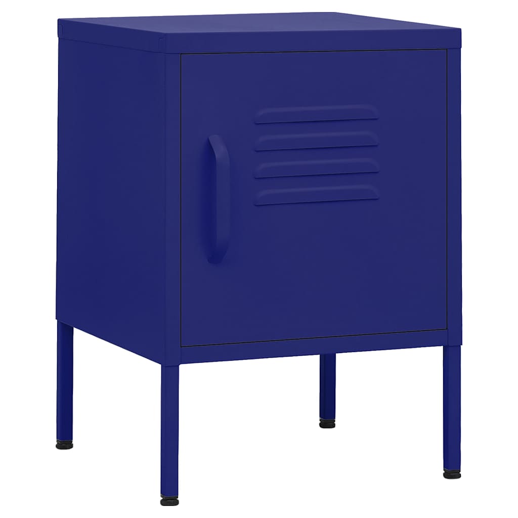 vidaXL Nightstand | Navy Blue | Steel | 35x35x51 cm |  Height-Adjustable 2