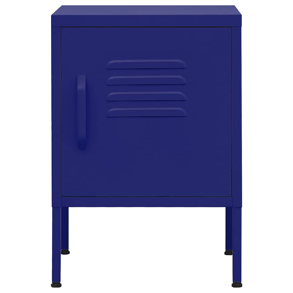 vidaXL Nightstand | Navy Blue | Steel | 35x35x51 cm |  Height-Adjustable 3