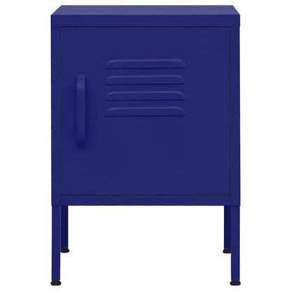 vidaXL Nightstand | Navy Blue | Steel | 35x35x51 cm |  Height-Adjustable 3