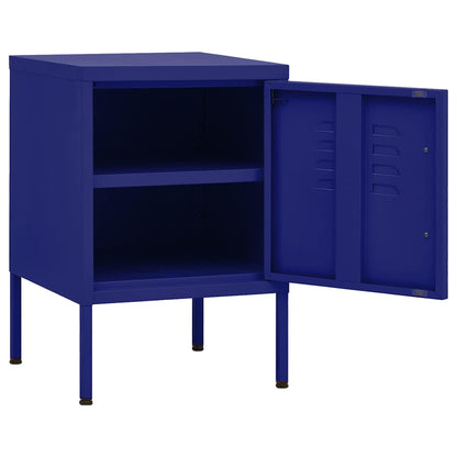vidaXL Nightstand | Navy Blue | Steel | 35x35x51 cm |  Height-Adjustable 4
