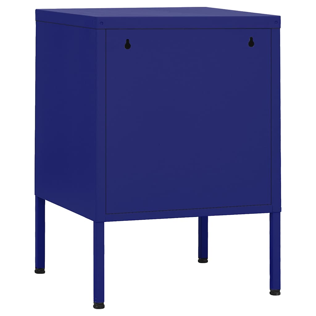 vidaXL Nightstand | Navy Blue | Steel | 35x35x51 cm |  Height-Adjustable 5