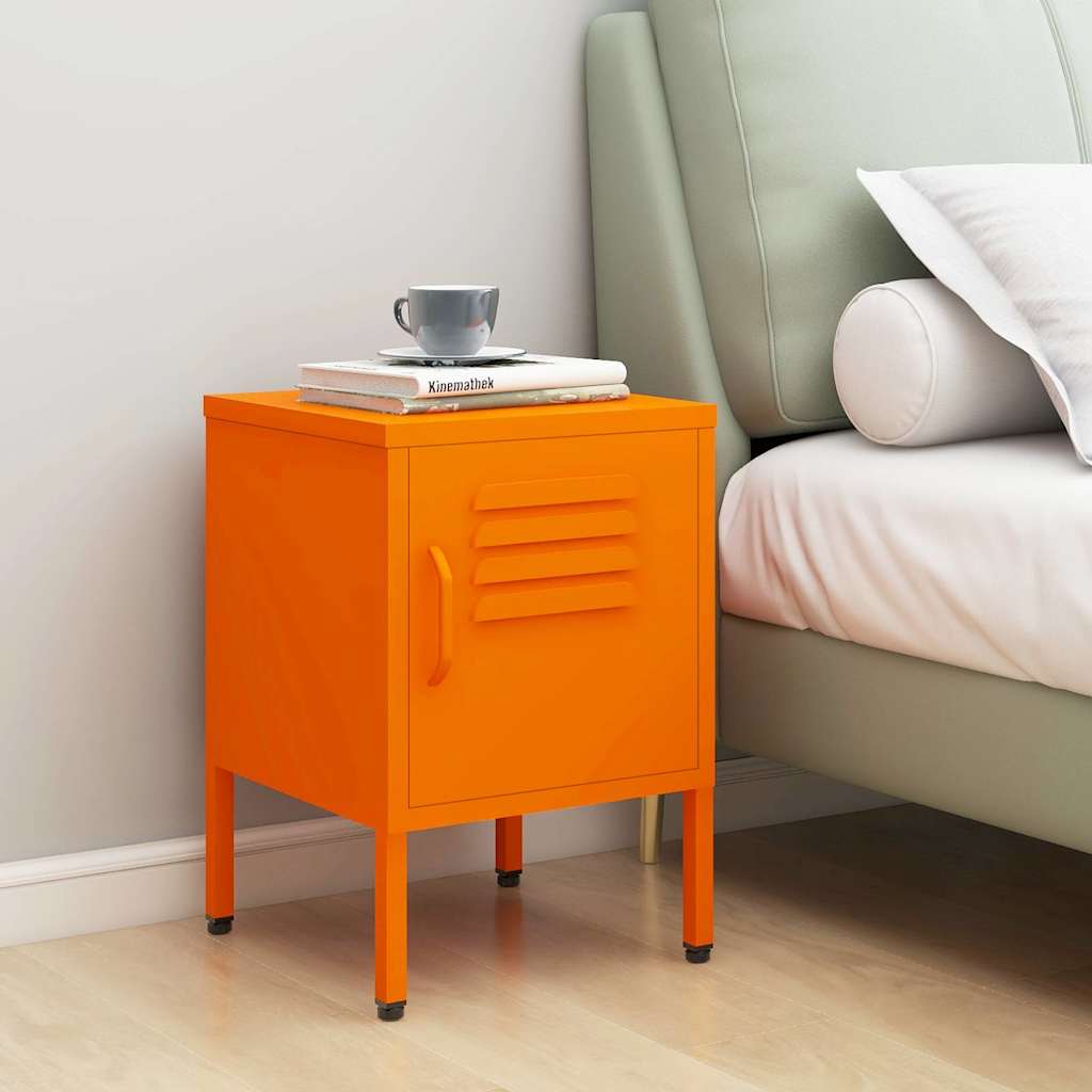 Nightstand 35x35x51 cm Steel Orange