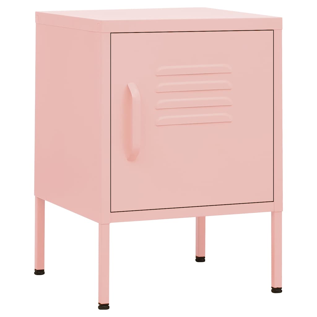 vidaXL Nightstand | Pink | Steel | Small | Levelers | Nightstand | Square 2