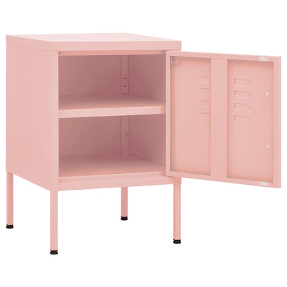 vidaXL Nightstand | Pink | Steel | Small | Levelers | Nightstand | Square 4