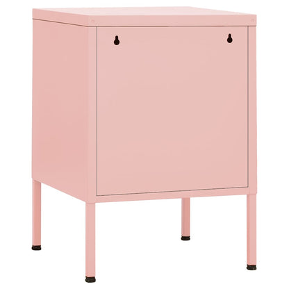 vidaXL Nightstand | Pink | Steel | Small | Levelers | Nightstand | Square 5