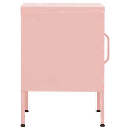 vidaXL Nightstand | Pink | Steel | Small | Levelers | Nightstand | Square 6