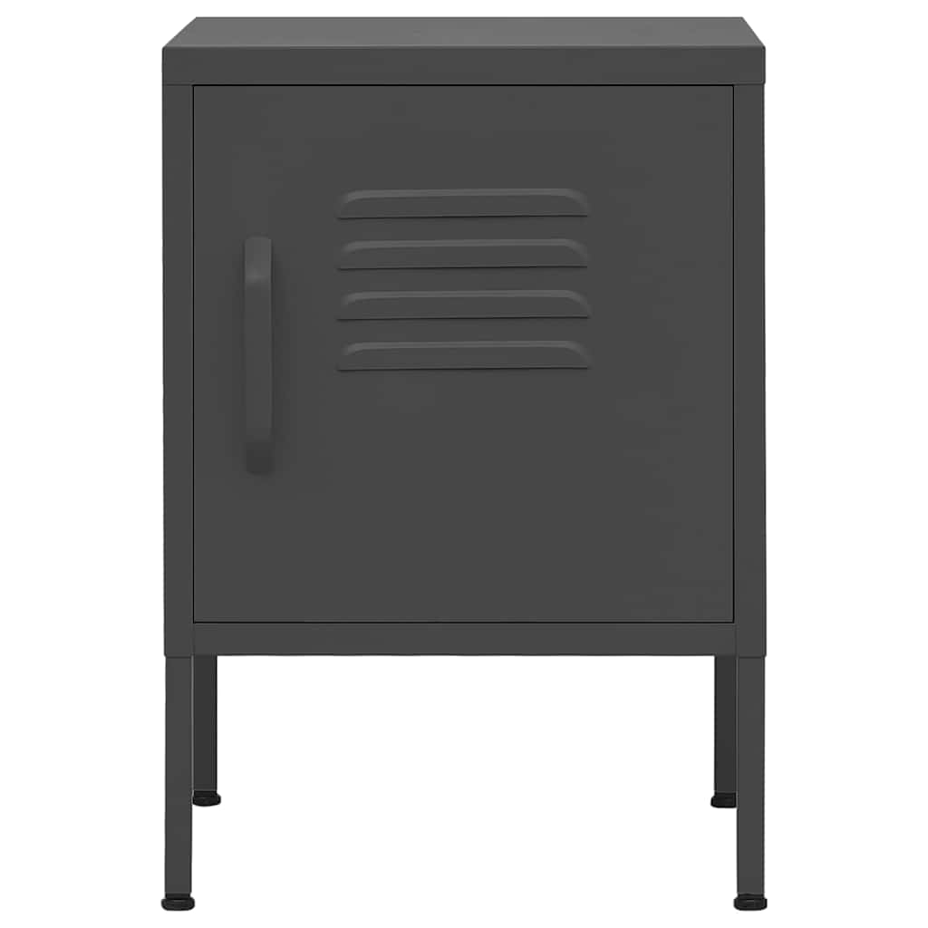 vidaXL Nightstand Anthracite 35x35x51 cm Steel 3