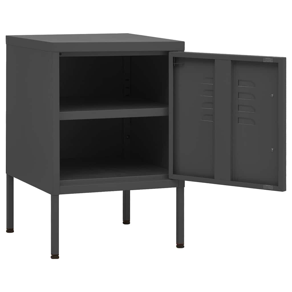 vidaXL Nightstand Anthracite 35x35x51 cm Steel 4