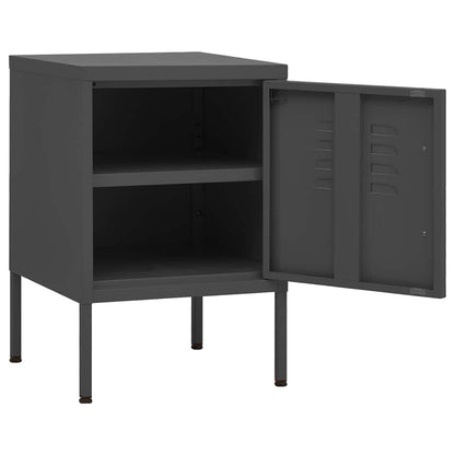 vidaXL Nightstand Anthracite 35x35x51 cm Steel 4
