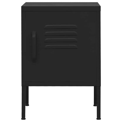 vidaXL Nightstand | Black | Steel | Compact | Nightstand | Square | Modern 3