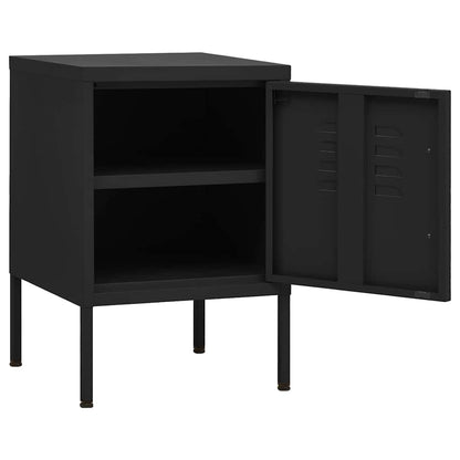 vidaXL Nightstand | Black | Steel | Compact | Nightstand | Square | Modern 4