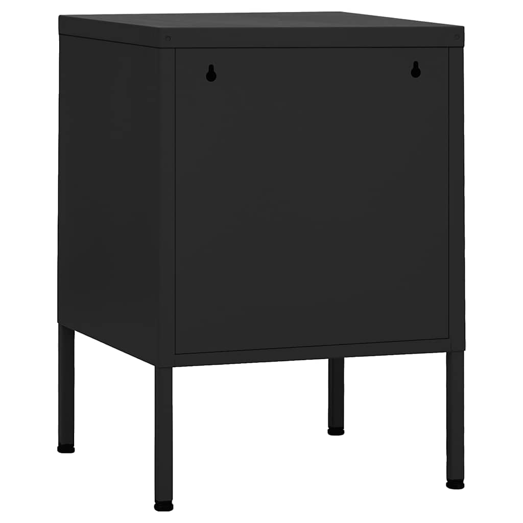 vidaXL Nightstand | Black | Steel | Compact | Nightstand | Square | Modern 5