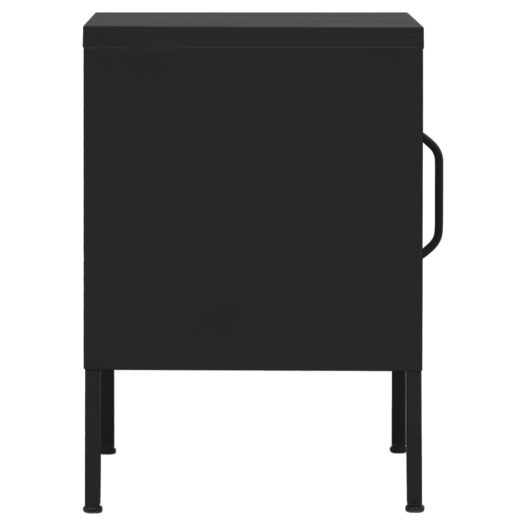 vidaXL Nightstand | Black | Steel | Compact | Nightstand | Square | Modern 6