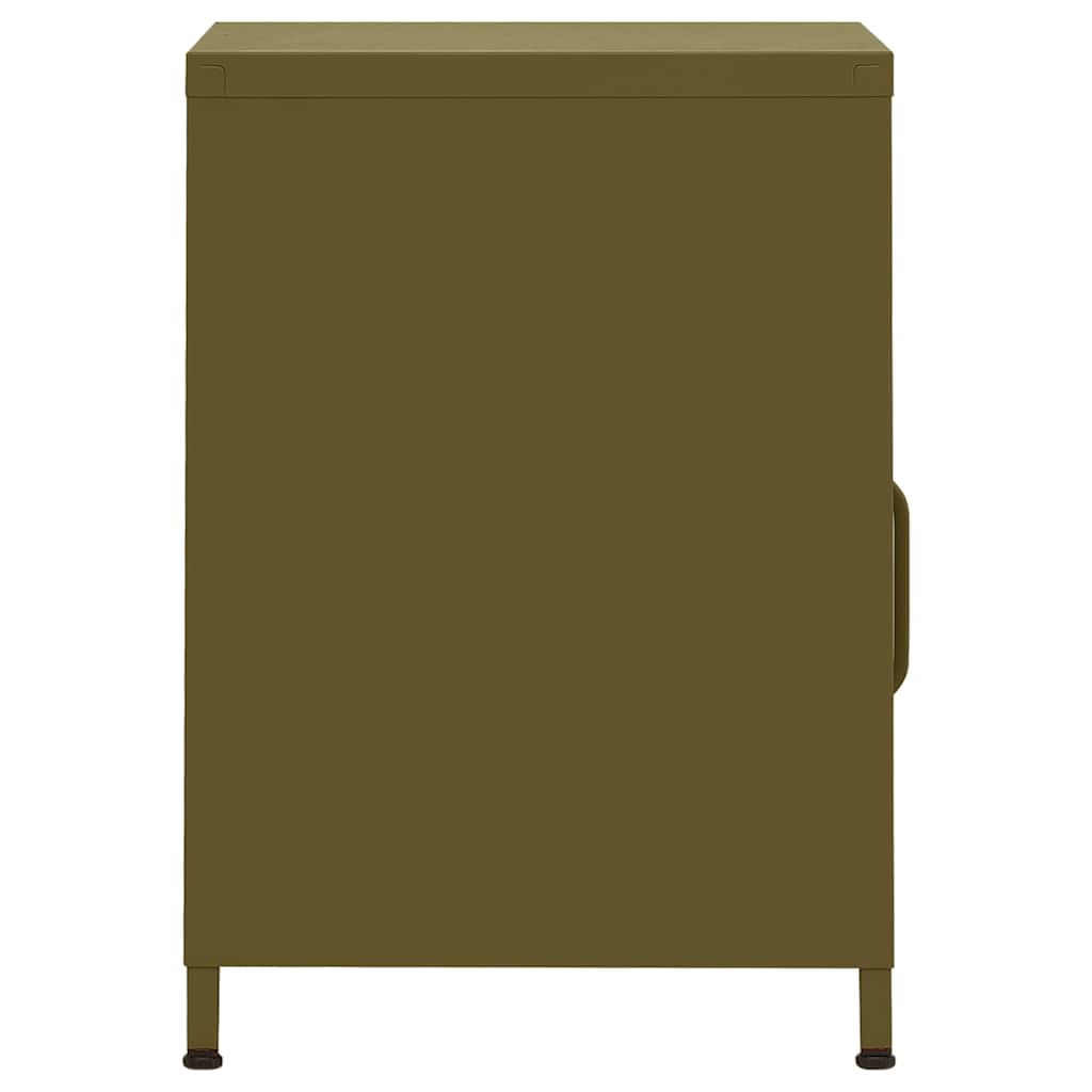 vidaXL Nightstand | Olive Green | Steel | Medium | Adjustable Feet | Nightstand 4