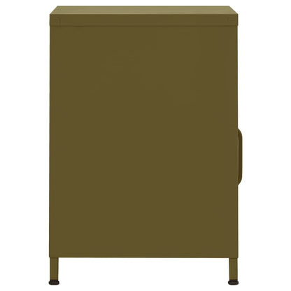 vidaXL Nightstand | Olive Green | Steel | Medium | Adjustable Feet | Nightstand 4