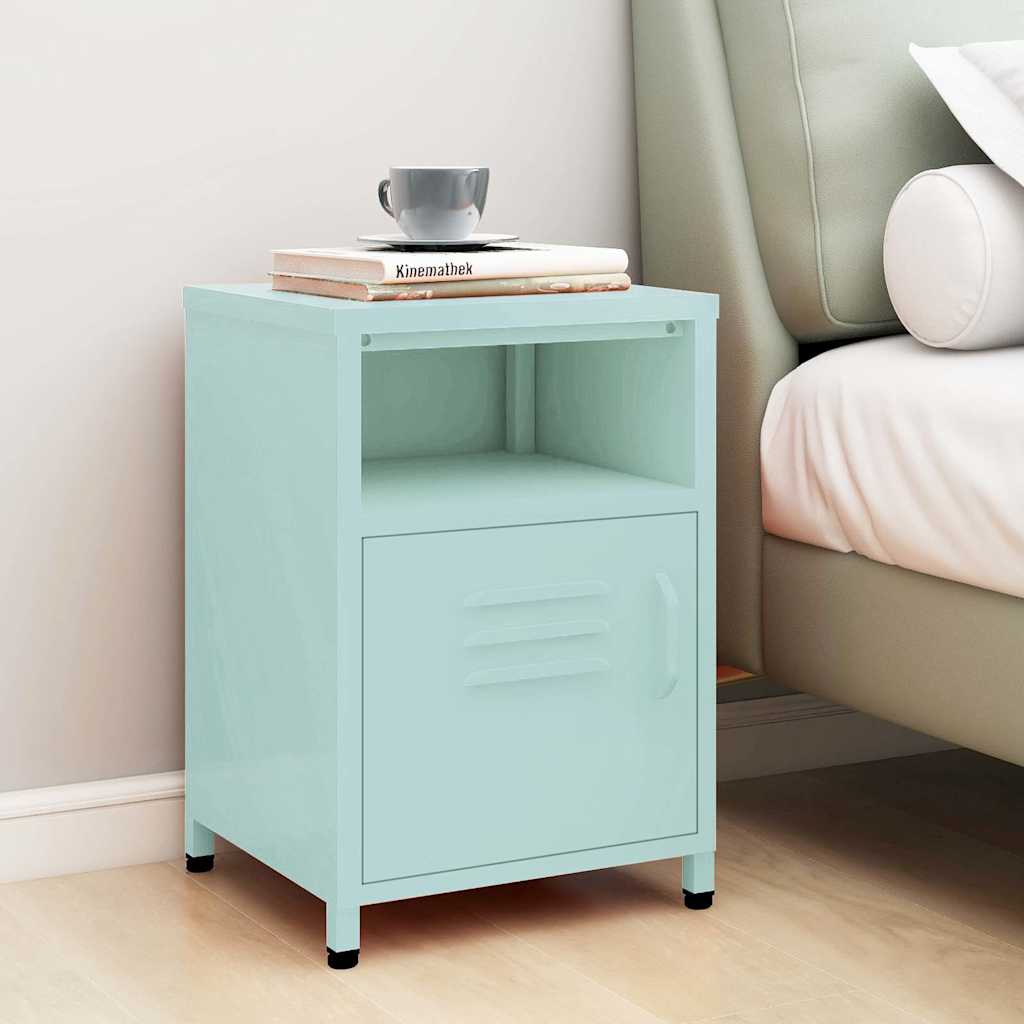 vidaXL Nightstand | Mint | Steel | Medium | Adjustable Feet | Nightstand 1