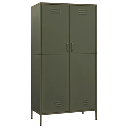 vidaXL Wardrobe Olive Green 90x50x180 cm Steel 2