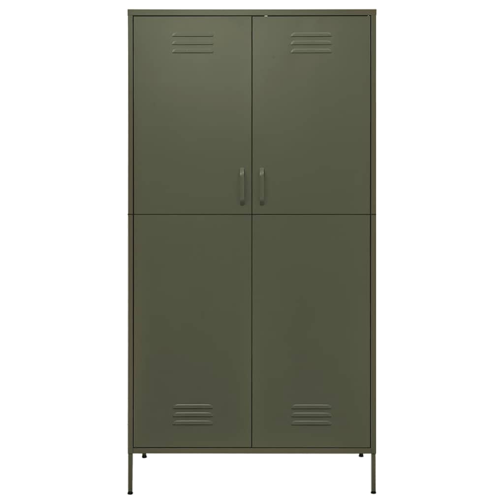 vidaXL Wardrobe Olive Green 90x50x180 cm Steel 3