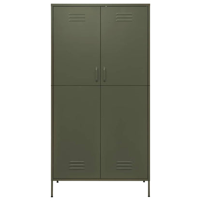 vidaXL Wardrobe Olive Green 90x50x180 cm Steel 3