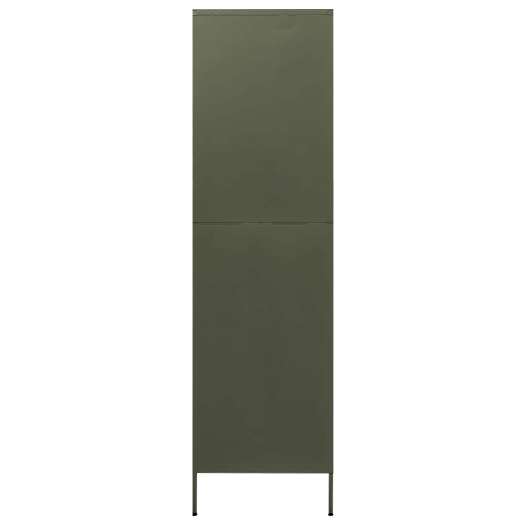 vidaXL Wardrobe Olive Green 90x50x180 cm Steel 4