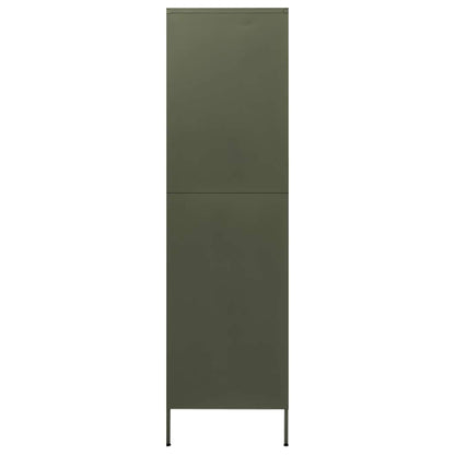 vidaXL Wardrobe Olive Green 90x50x180 cm Steel 4